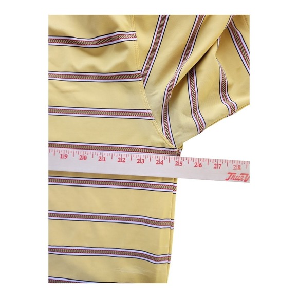Nike Dri-Fit Polo Shirt XXL Yellow Red Striped Men's Golf‎ Casual Pre-Owned - Picture 8 of 11